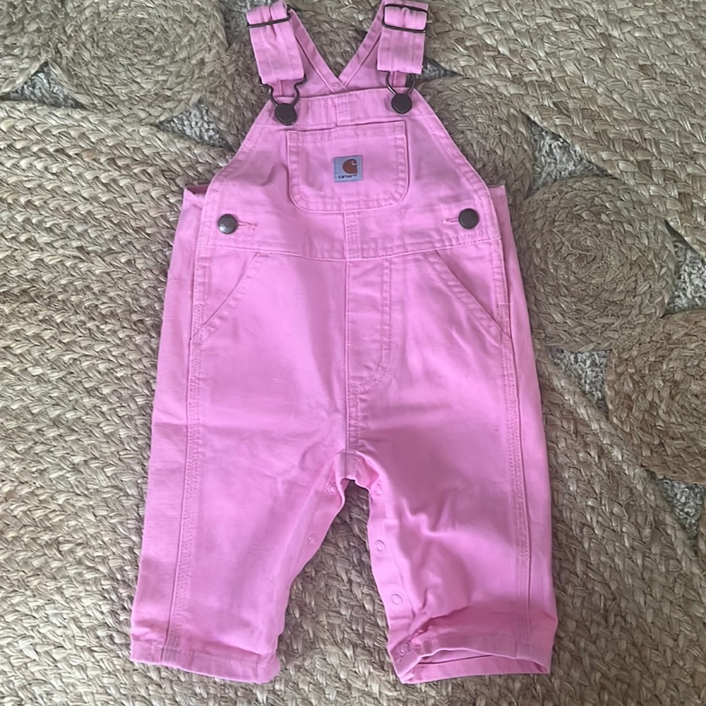 3 month pink carhartt overalls